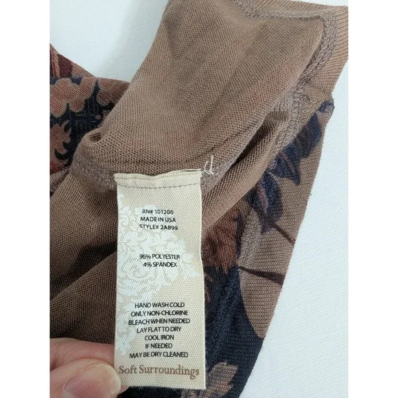 Soft Surroundings Floral Patchwork Long Sleeve V Neck Tunic Top Women's Size 1X - Picture 6 of 7